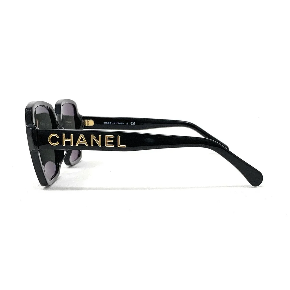 CHANEL Women's Sunglasses CH5408A 622/S4 Black Gold Grey 56mm